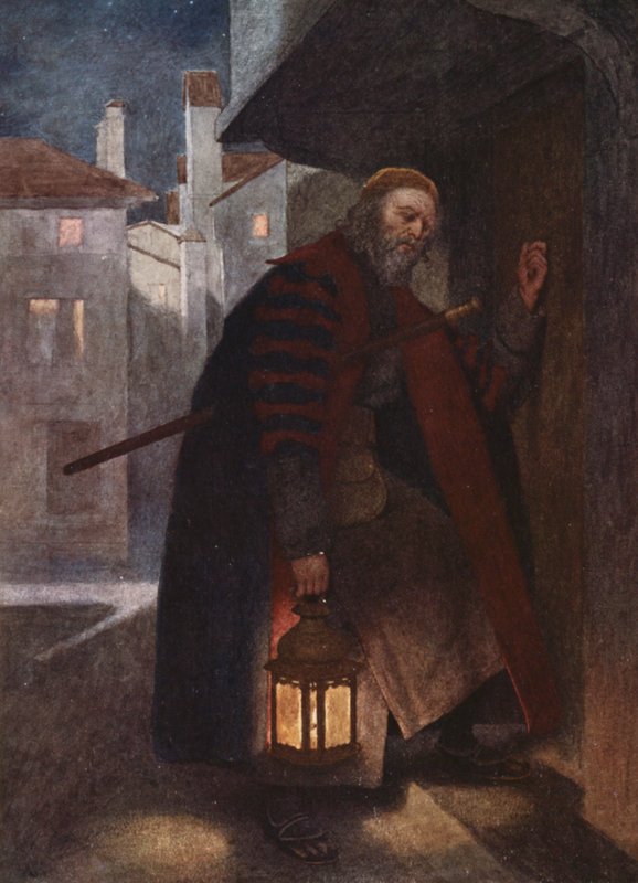 Shakespearen Venetsian kauppias: Shylock (värilitografia) tekijältä James Dromgole Linton
