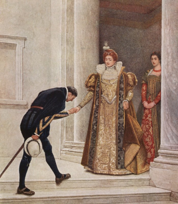 Shakespearen Venetsian kauppias: Arragonin prinssi, Portia ja Nerissa (värilitro). tekijältä James Dromgole Linton