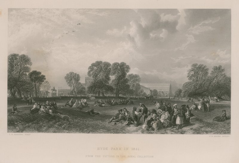 Hyde Park vuonna 1851 tekijältä James Duffield Harding