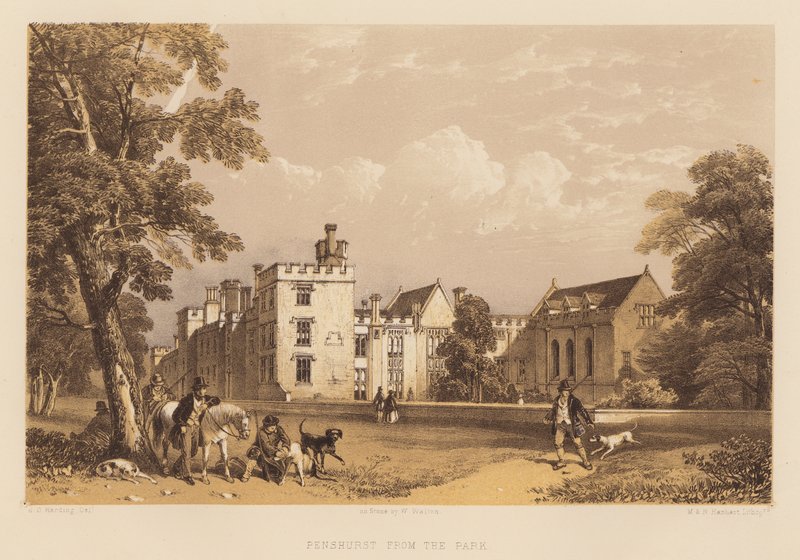 Penshurst puistosta (akvatinta) tekijältä James Duffield Harding
