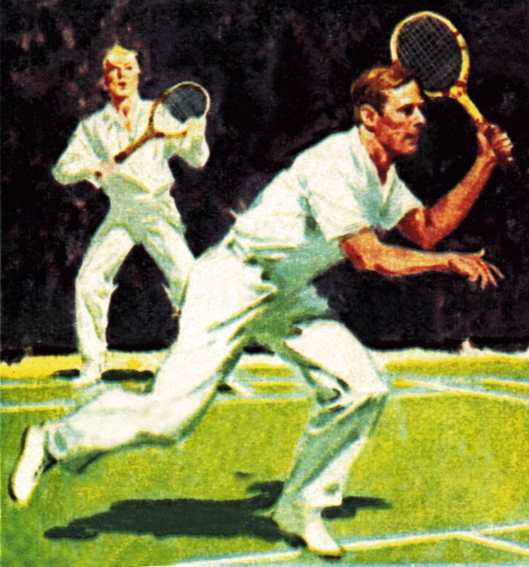 Kuningas Yrjö VI pelasi miesten kaksinpelissä Wimbledonissa vuonna 1926. tekijältä James Edwin McConnell