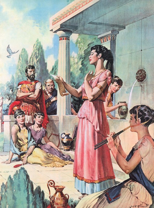 Sappho (värilitografia) tekijältä James Edwin McConnell