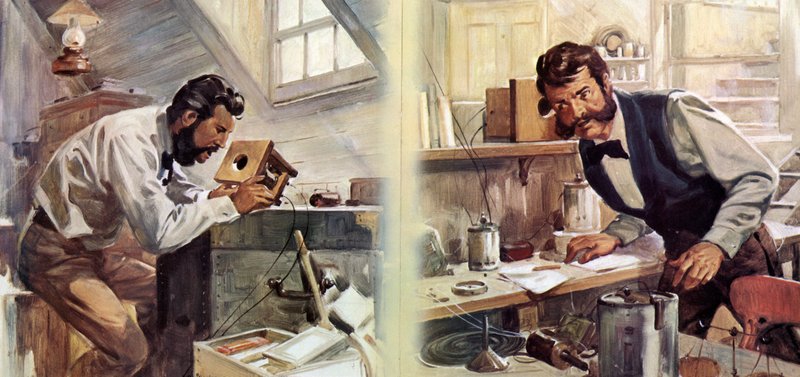 Ensimmäinen puhelinsoitto (värilitro) tekijältä James Edwin McConnell
