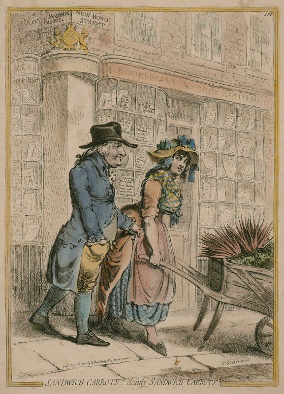 Sandwich-porkkanat - Lady Sandwich -porkkanat tekijältä James Gillray