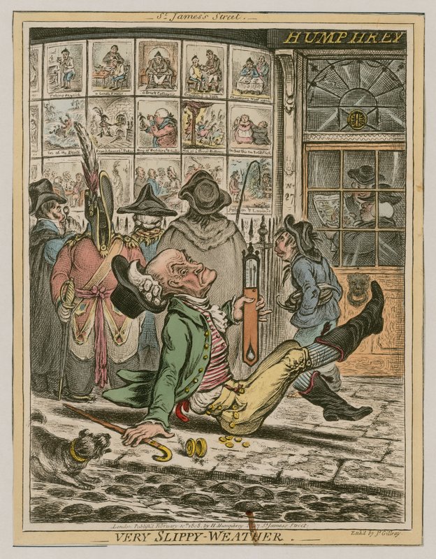Erittäin liukas sää tekijältä James Gillray