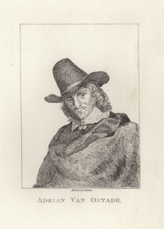 Adriaen van Ostade, kastettu nimellä Adriaen Jansz Hendricx. Etsannut James Girtin. tekijältä James Girtin