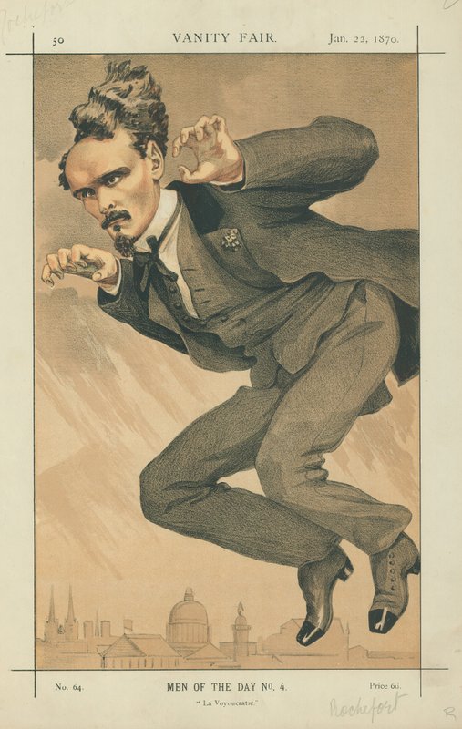 Henri Rochefort, La Voyoucratie, 22. tammikuuta 1870, Vanity Fair -sarjakuva. tekijältä James Jacques Joseph Tissot