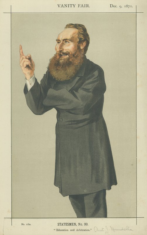 herra Anthony John Mundella (väri litho) tekijältä James Jacques Joseph Tissot