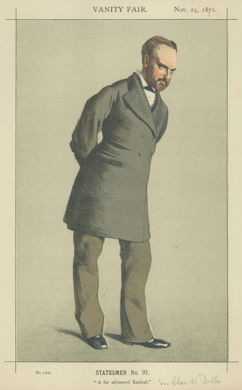 Sir Charles Wentworth Dilke (väri litho) tekijältä James Jacques Joseph Tissot