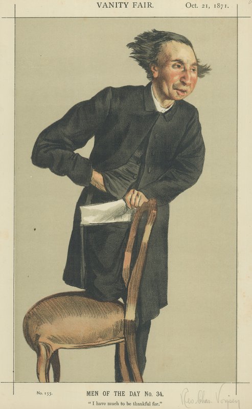 Pastori Charles Voysey (väri litho) tekijältä James Jacques Joseph Tissot