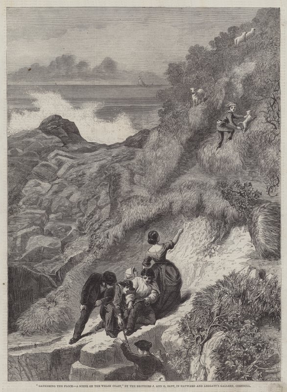 Gathering the Flocks, kohtaus Walesin rannikolla tekijältä James Sant