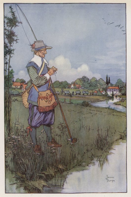 Izaak Waltonin kuvitus The Compleat Anglerille tekijältä James Thorpe