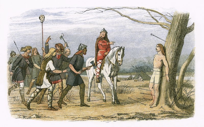 Edmund, Itä-Anglian kuningas, kuoli tanskalaisten tappamana. tekijältä James William Edmund Doyle