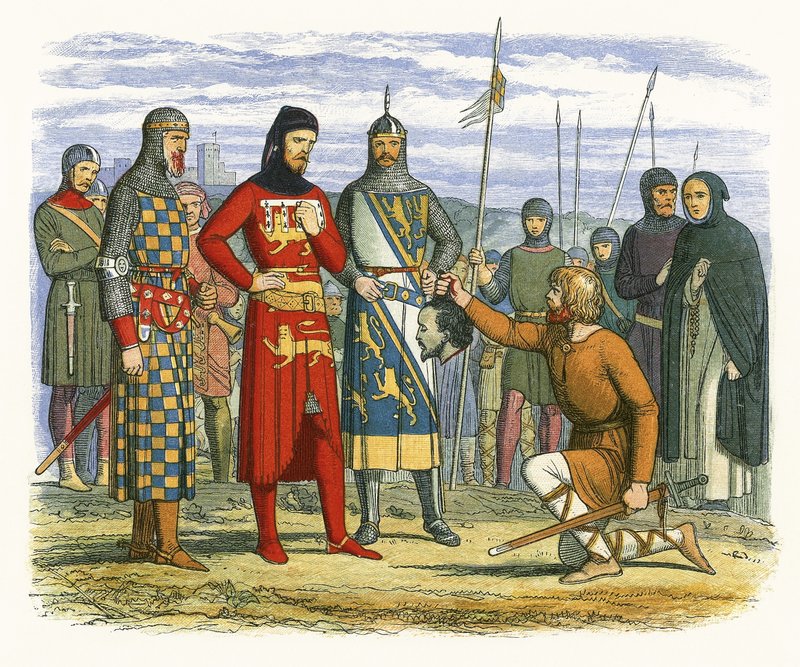 Gavestonin pää näytettiin Lancasterin jaarille tekijältä James William Edmund Doyle