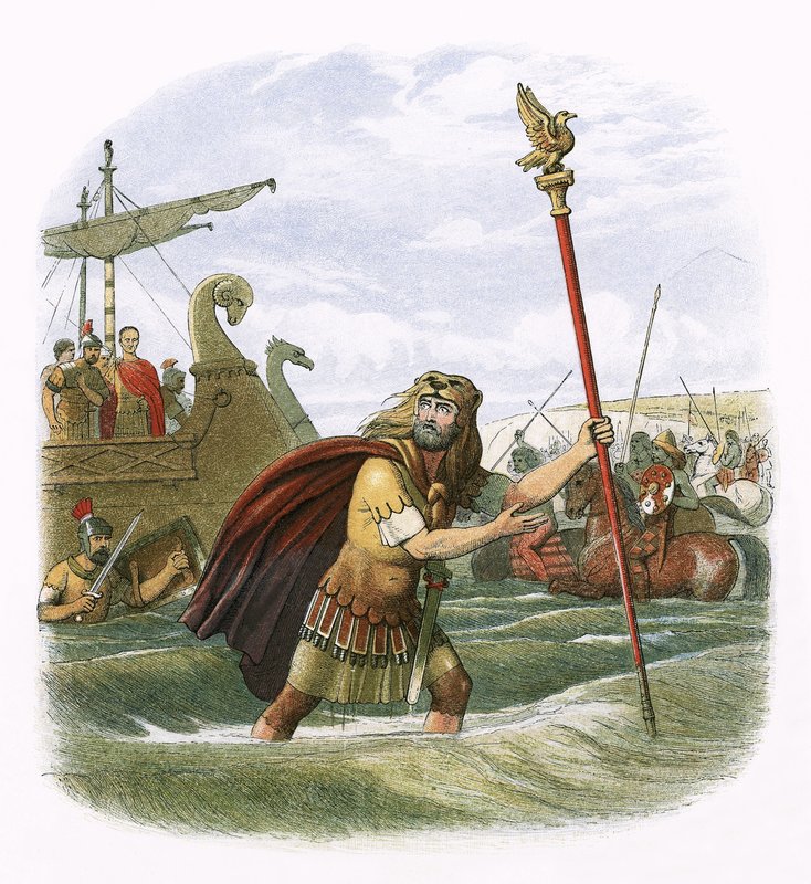 Julius Caesarin hyökkäysyritys vuonna 55 eaa tekijältä James William Edmund Doyle