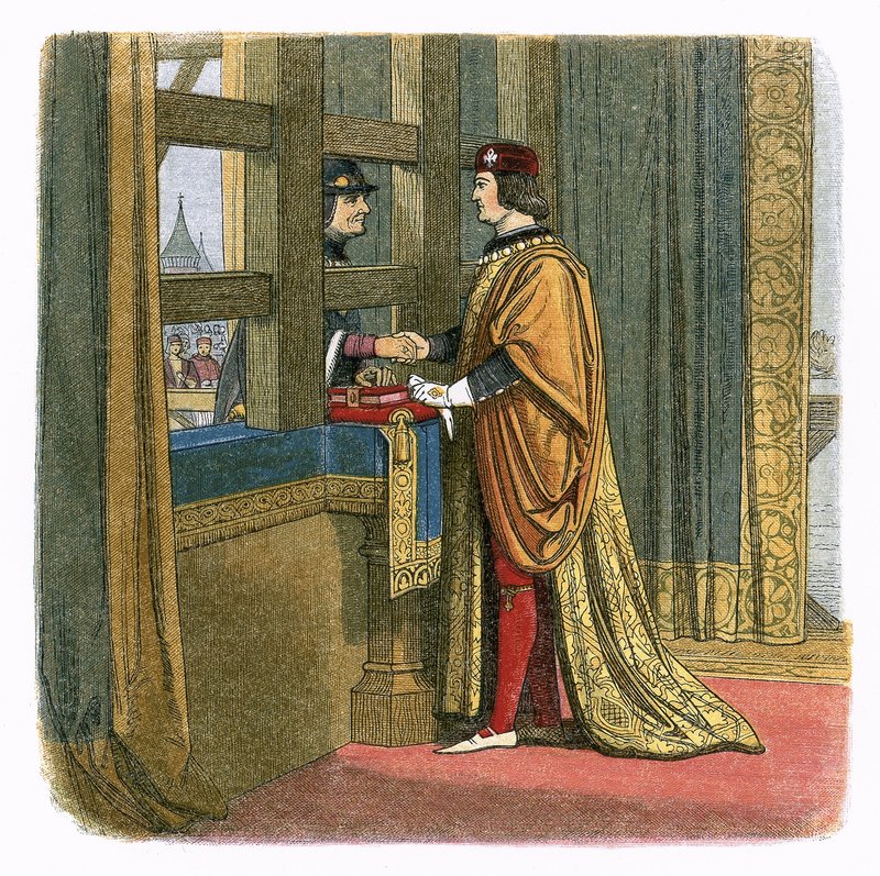 Ranskan kuningas Edward IV:n ja Ludvig XI:n tapaaminen Pecquignyssä tekijältä James William Edmund Doyle