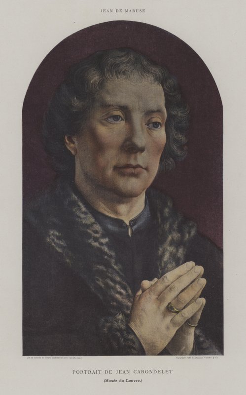 Jean Carondeletin muotokuva (väri litho) tekijältä Jan (c.1472 c.1533) (after) Gossaert