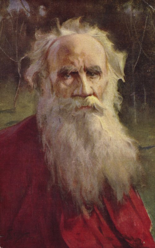 Leo Tolstoi, venäläinen kirjailija tekijältä Jan Styka