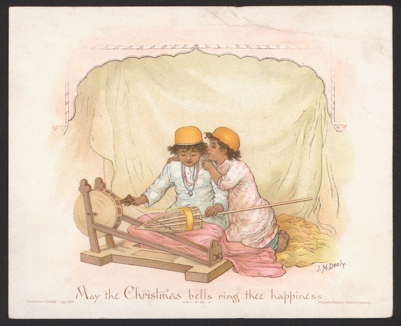 Joulukortti (chromolitho) tekijältä Jane M. Dealy