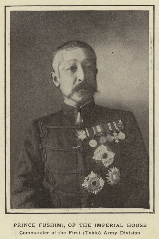 Prinssi Fushimi, keisarillisen talon ensimmäisen (Tokio) armeijadivisioonan komentaja tekijältä Japanese Photographer