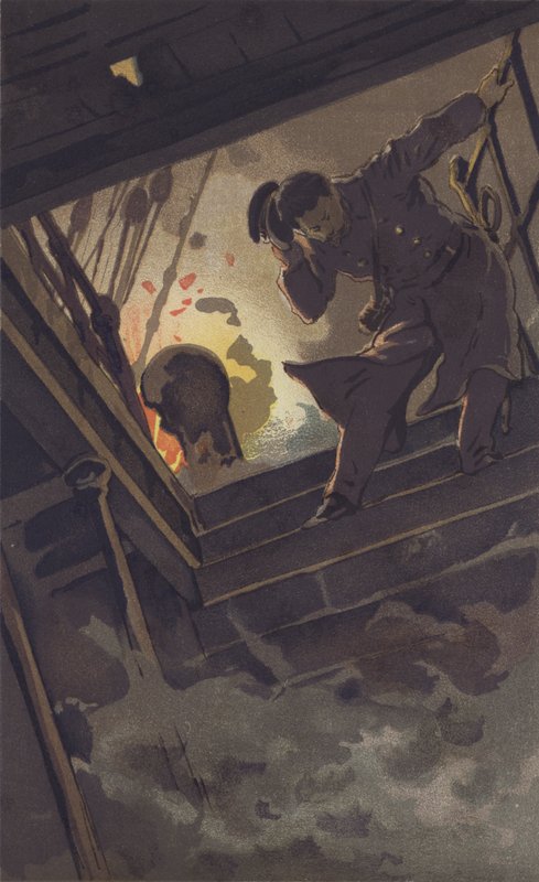 Komentaja Hirose etsii Warrant-upseeria Suginoa (chromolitho) tekijältä Japanese School