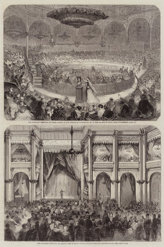Schiller-festivaalin kaiverrus tekijältä Jean Adolphe Beauce