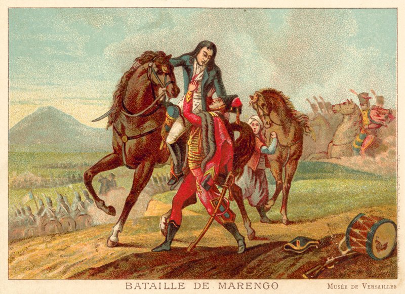 Marengon taistelu, Italia, 1800 (chromolitho) tekijältä Jean Baptiste Regnault