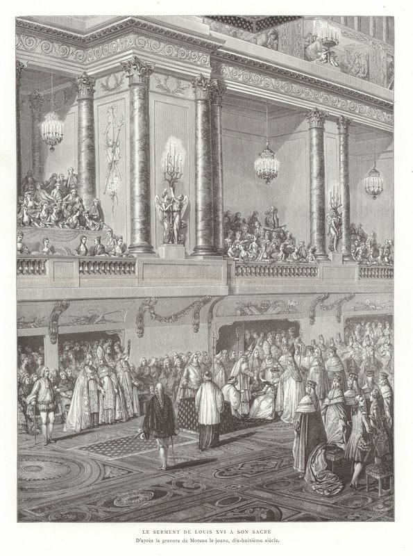 Ranskan kuningas Ludvig XVI:n kruunajaisvala, 1775. tekijältä Jean Michel the Younger Moreau