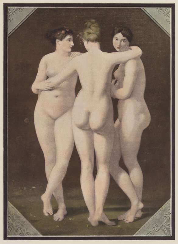 Kolme armoa (värinen lito) tekijältä Jean Baptiste (after) Regnault
