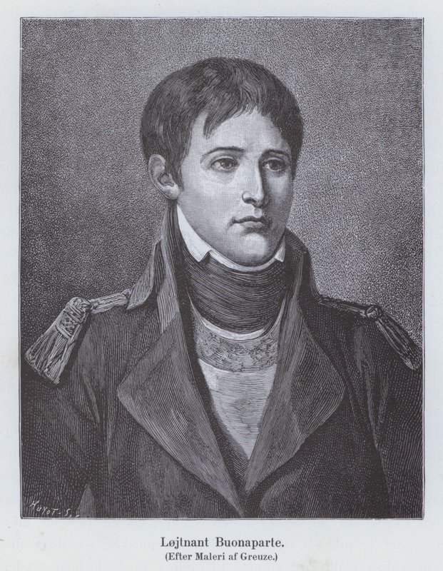 Napoleon Bonaparte nuorena tykistöluutnanttina, c1785 (litho) tekijältä Jean Baptiste (after) Greuze