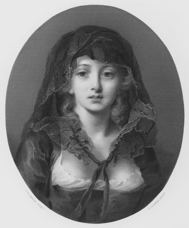 Yksinkertaisuus (kaiverrus) tekijältä Jean Baptiste (after) Greuze