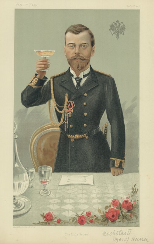 HIM The Czar Nikolai II KG (väri litho) tekijältä Jean Baptiste (after) Guth