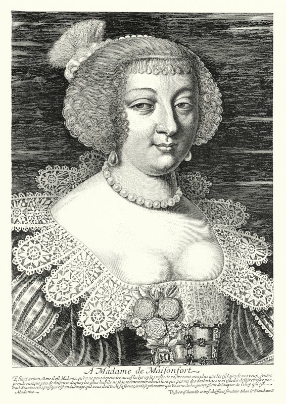 Madame de Maisonfort (kaiverrus) tekijältä Jean Baptiste Alexandre (after) Le Blond
