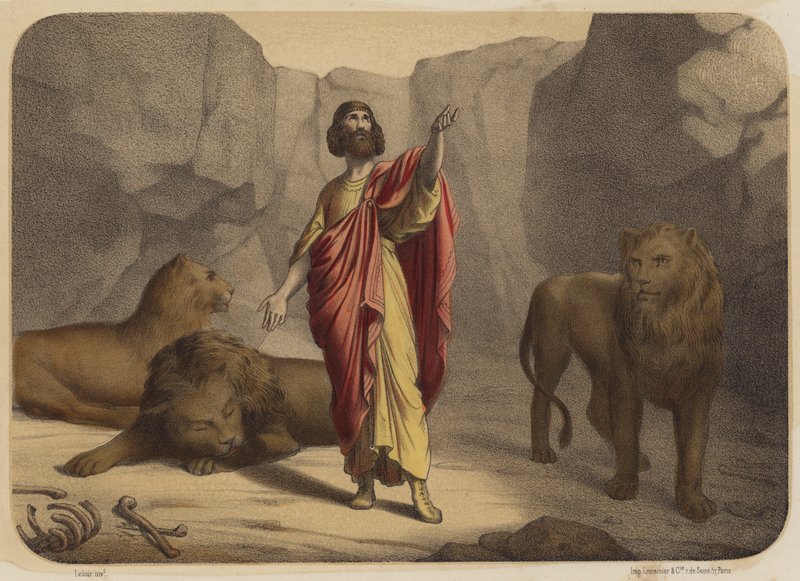 Daniel Leijonan luolassa tekijältä Jean Baptiste Auguste Leloir