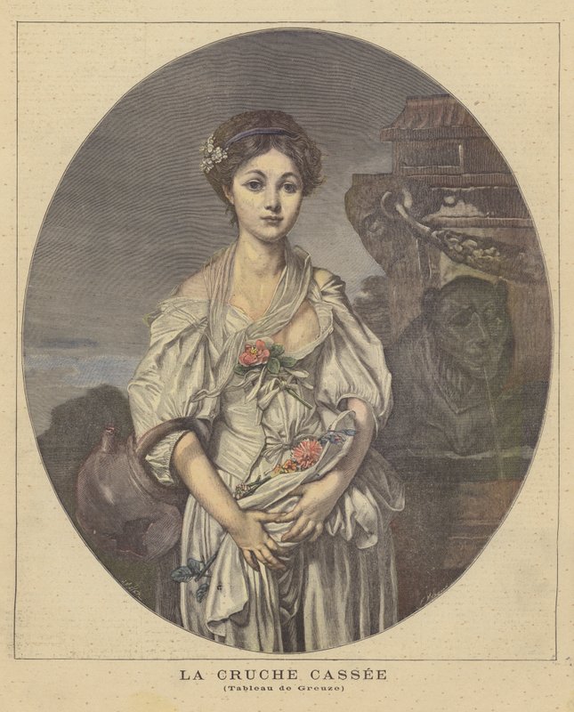 Rikkoutunut syöttäjä tekijältä Jean Baptiste Greuze
