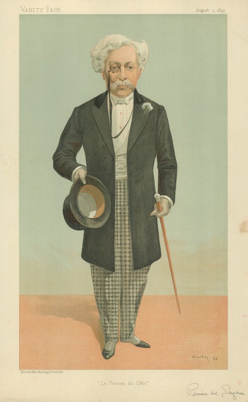 Le Prince de Sagan, Le Prince du Chic, 1. elokuuta 1895, Vanity Fair -sarjakuva tekijältä Jean Baptiste Guth