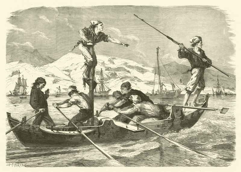 Sisilian rannikon miekkakalan kalastus (kaiverrus) tekijältä Jean Baptiste Henri Durand Brager
