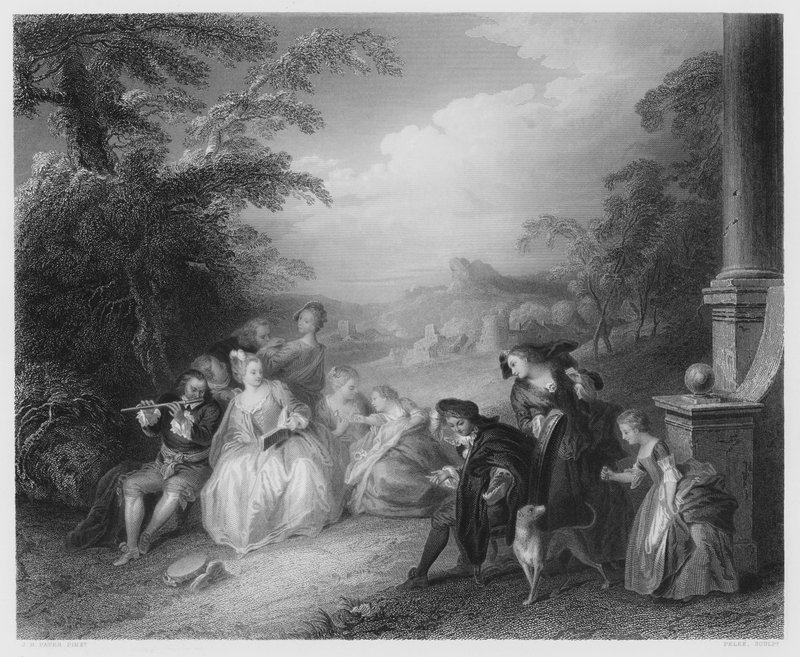 Huilusoittaja tekijältä Jean Baptiste Joseph after Pater