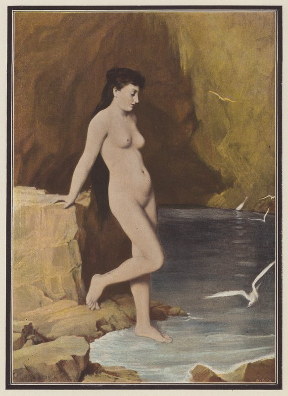 Nymfi luolassa (väri litho) tekijältä Jean Benner