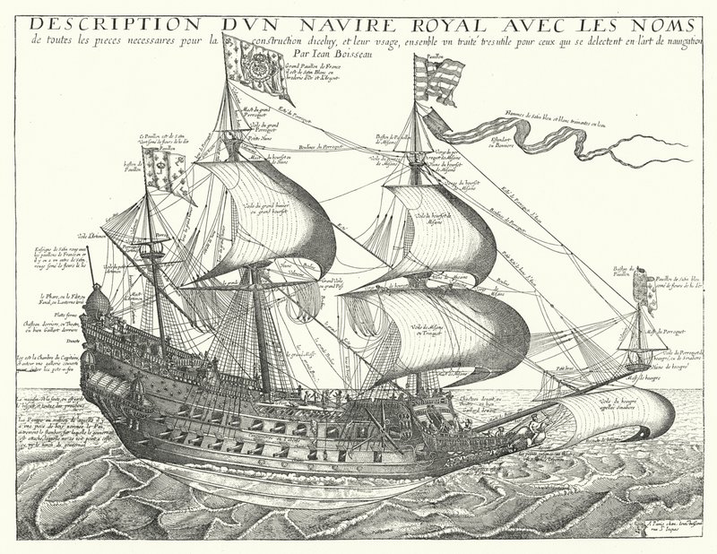 Ranskalainen sotalaiva, c1657 tekijältä Jean Boisseau