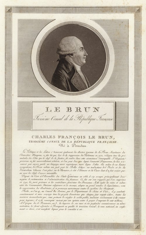 Plaisancen herttua Charles-Francois Lebrunin muotokuva tekijältä Jean Duplessi Bertaux
