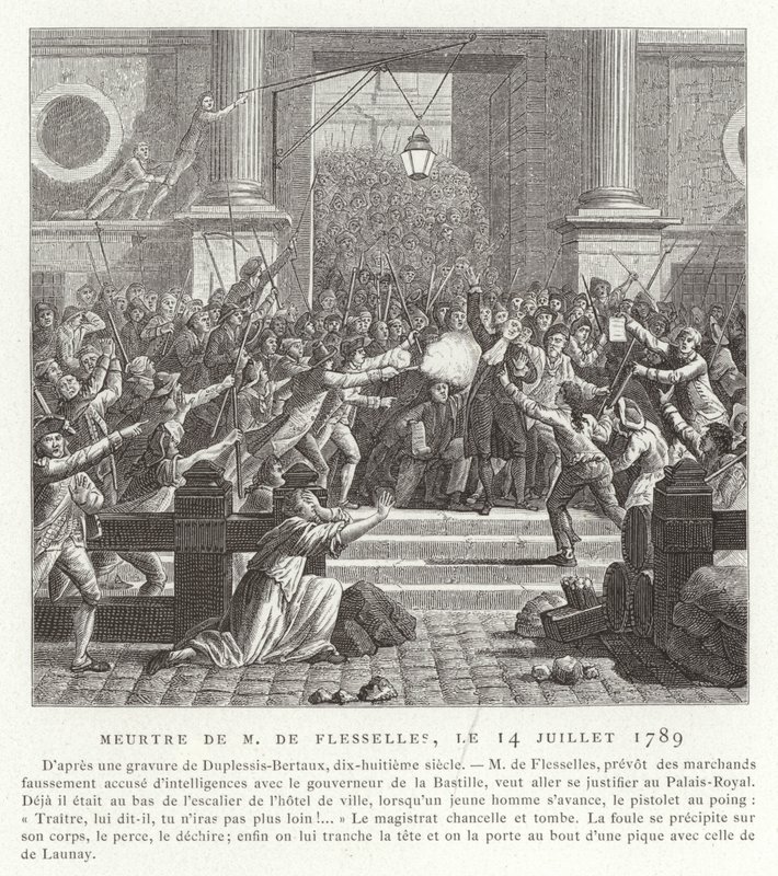 Jacques de Flessellesin murha, Ranskan vallankumous, 14. heinäkuuta 1789. tekijältä Jean Duplessis Bertaux
