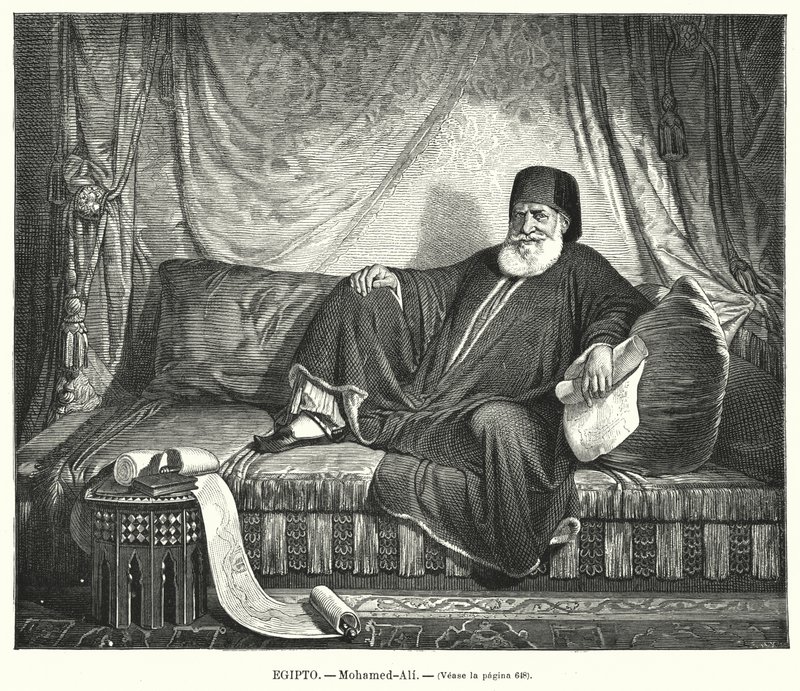 Muhammad Ali, Egyptin ottomaanien varakuningas (litho) tekijältä Jean Francois Portaels