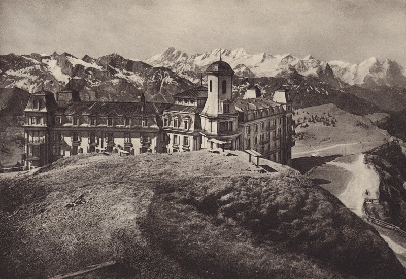 Hotel Rigi Kulm, näkymä Bernin Alpeille (m/v kuva) tekijältä Jean Gaberell