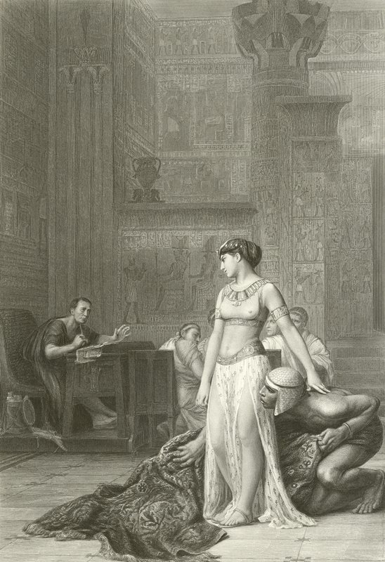 Cleopatra ja Caesar (kaiverrus) tekijältä Jean Leon (after) Gerome