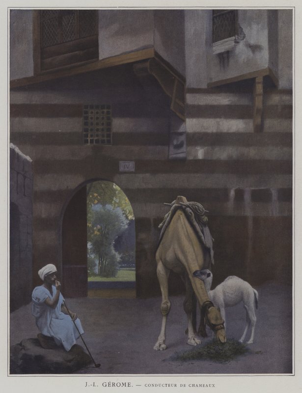 Camel Driver (väri litho) tekijältä Jean Leon (after) Gerome