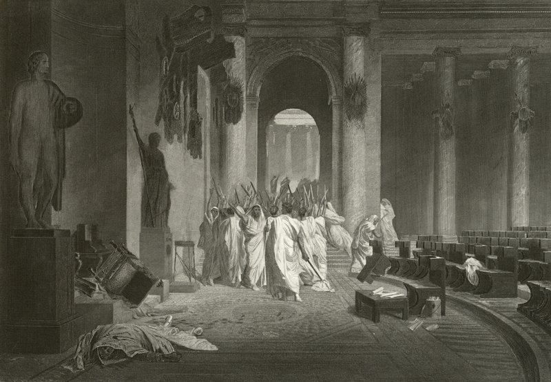 Julius Caesarin kuolema, 44 eKr. tekijältä Jean Leon Gerome