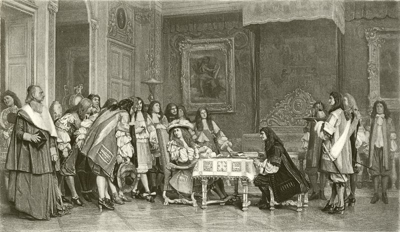 Moliere aamiaisella Louis XIV:n kanssa (syväpaino) tekijältä Jean Leon Gerome