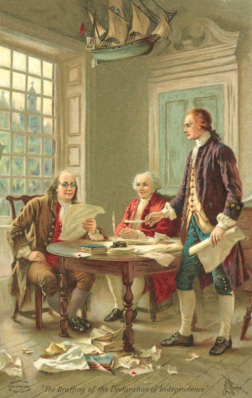 Yhdysvaltojen itsenäisyysjulistuksen laatiminen, Philadelphia, Pennsylvania tekijältä Jean Leon Gerome Ferris