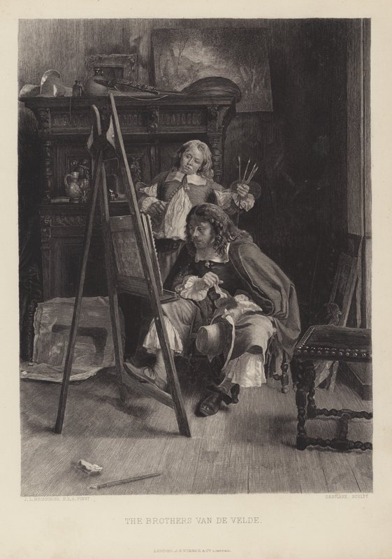 Van de Velden veljekset (kaiverrus) tekijältä Jean Louis Ernest (after) Meissonier